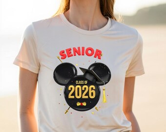 Mickey Senior 2026 Shirt, Class of 2026 Disney Graduation Tee, Senior Grad Shirt, Cartoon Graduation Outfit, School Grad Tee
