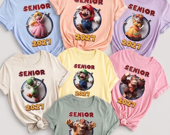 Mario Senior 2027 Shirt | Super Mario Graduation Tee | Class Of 2027 Group Outfit