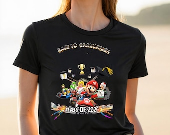 Mario Race to Graduation Shirt, Class of 2026 Tee, Kart Racing Graduation Shirt, Gamer Senior Outfit, Video Game Grad Tee