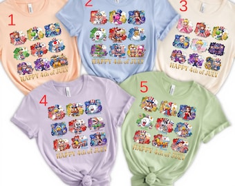 Super Mario 4th of July Shirt | Patriotic Nintendo Characters Independence Day Tee | Gamer USA Gift