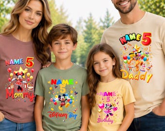 Mickey Mouse Birthday Shirt | Disney Family Matching Tee | Personalized Birthday Gift