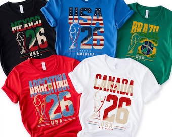 Custom Soccer Fan Shirt, Country USA 26 Tee, International Football Fan Shirt, Country Pride Soccer Tee, Game Day Fan Gift