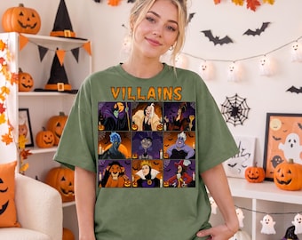Disney Villains Halloween Shirt, Purple Grid Pumpkin Tee, Spooky Jack O Lantern Shirt, Disney Halloween Tee, Cartoon Villains Tshirt