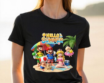 Mario Summer Shirt | Beach Vacation Character Tee | Nintendo Family Outfit