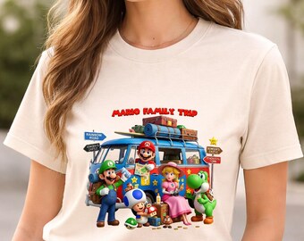 Mario Family Trip Shirt | Matching Vacation Outfit Tee | Nintendo Group Travel