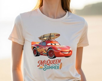 Lightning McQueen Summer Shirt | Beach Car Character Tee | Vacation Outfit