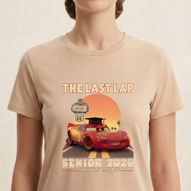 Lightning McQueen Senior 2026 Shirt, The Last Lap Graduation Tee, Cars Movie Grad Shirt, Racing Senior Outfit, Cartoon Grad Tee bild 9