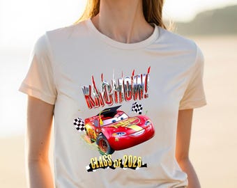 Lightning McQueen Graduation Shirt, Kachow Class of 2026 Tee, Cars Movie Senior Shirt, Racing Graduation Outfit, Cartoon Grad Tee
