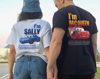 Vintage Cars Matching Couple T-Shirt: Lightning McQueen & Sally
