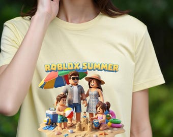 Roblox Summer Shirt | Beach Vacation Gaming Tee | Kids Holiday Outfit
