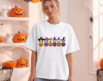 Mickey Mouse Halloween Shirt, Disney Pumpkin Shirt, Witch Hat Pumpkin Tee, Spooky Orange Purple Green Shirt, Mickey Mouse Fall Tee