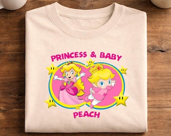 Super Mario Princess Peach Shirt | Baby Peach Tee |  Gaming Princess Outfit