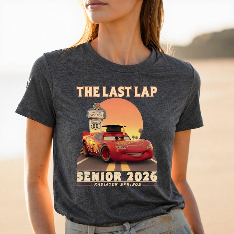 Lightning McQueen Senior 2026 Shirt, The Last Lap Graduation Tee, Cars Movie Grad Shirt, Racing Senior Outfit, Cartoon Grad Tee bild 8
