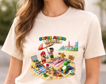 Super Mario Beach Shirt | Summer Vacation Character Tee | Nintendo Family Outfit