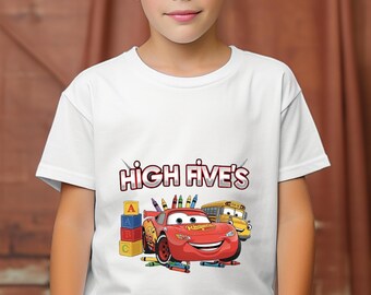 Lightning McQueen High Five's T-Shirt, First Day of School Disney Cars Tee, Kids Back to School Shirt, Cute Pixar Mario Outfit