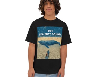 Vintage Desert Whale Poster 3/4 SleeveTee - Funny Error 404, Baseball Style, Retro Sunset Whale