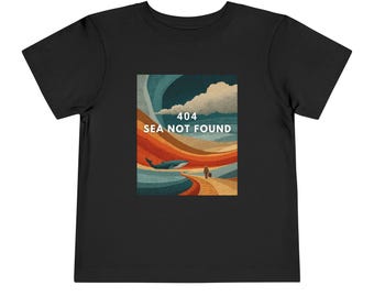Vintage Desert Whale Poster Tee 404 SEA NOT FOUND Whale Tee - Funny Error T-Shirt, Coder Humor, Retro Sunset