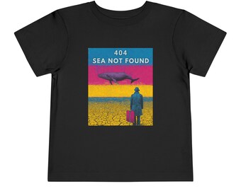 Neon Synthwave Whale Tee 404 SEA NOT FOUND Whale Tee - Funny Error T-Shirt, Coder Humor, Retro Sunset