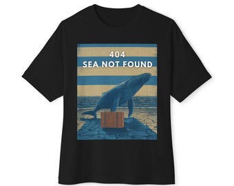 Vintage Desert Whale Poster 3/4 SleeveTee - Funny Error 404, Baseball Style, Retro Sunset Whale