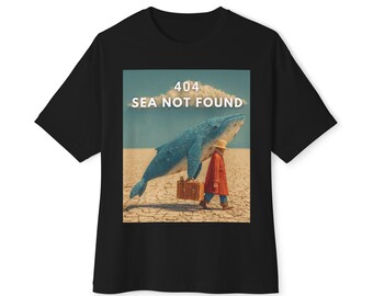 Vintage Desert Whale Poster 3/4 SleeveTee - Funny Error 404, Baseball Style, Retro Sunset Whale