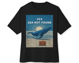 Vintage Desert Whale Poster 3/4 SleeveTee - Funny Error 404, Baseball Style, Retro Sunset Whale