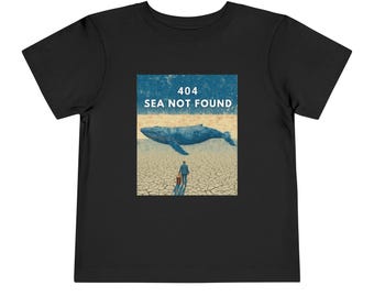 Vintage Desert Whale Poster Tee 404 SEA NOT FOUND Whale Tee - Funny Error T-Shirt, Coder Humor, Retro Sunset