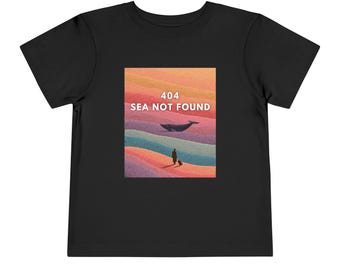 Pastel Watercolor Whale Shirt 404 SEA NOT FOUND Whale Tee - Funny Error T-Shirt, Coder Humor, Retro Sunset