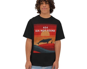Vintage Desert Whale Poster 3/4 SleeveTee - Funny Error 404, Baseball Style, Retro Sunset Whale