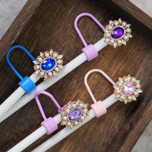 Shining metallic diamond straws,custom diamond straw caps,Stanley accessories,exquisite jewelry-style straw cap cover,Stanley straw set,gift