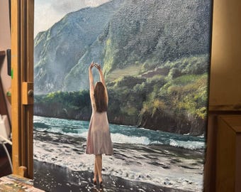 Retrato al óleo personalizado, encargo de arte sobre lienzo pintado a mano, recuerdo familiar personalizado
