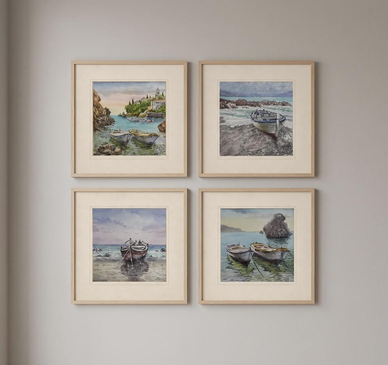 Original Watercolor Painting, Small Landscape Wall Art, Mini Framed ...