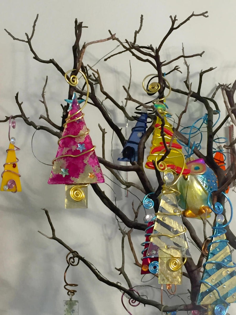 Gold Foil Swirl Christmas Tree Ornament