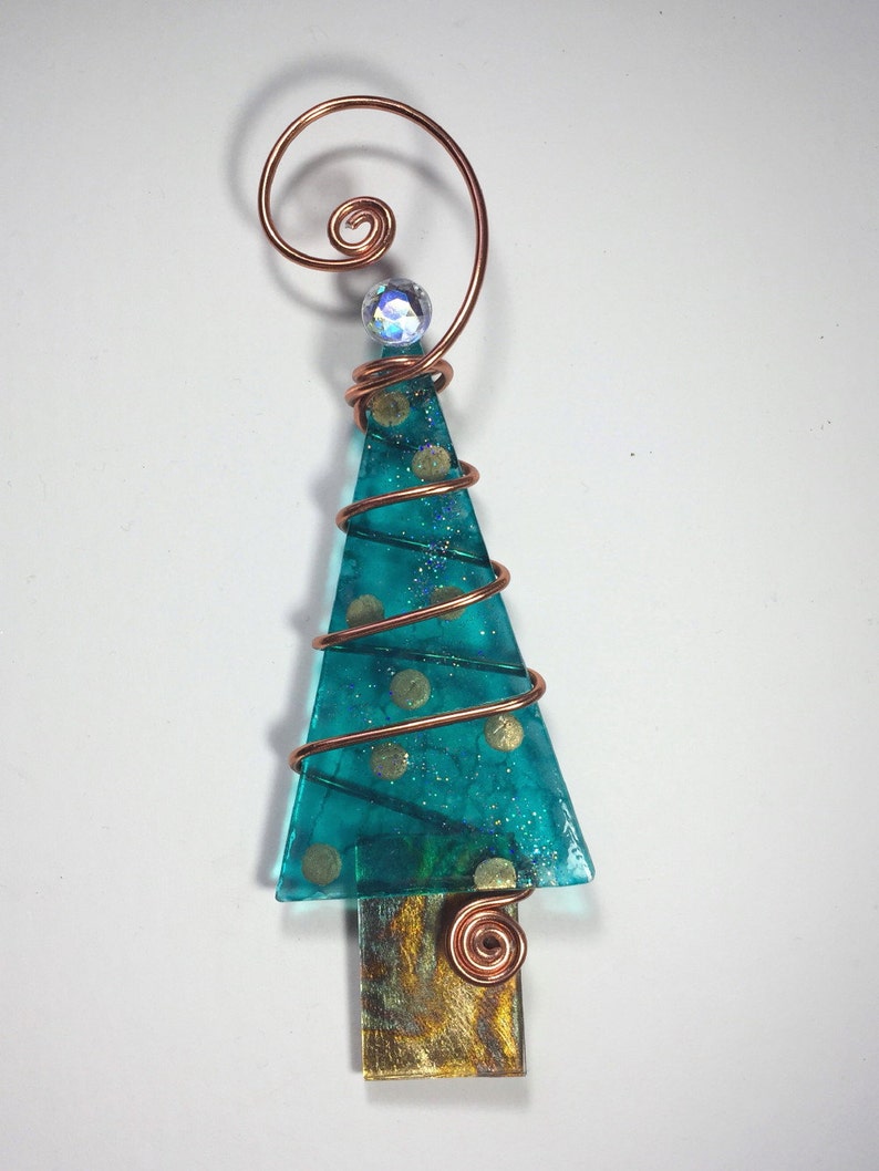 Turquoise with Gold Foil Ornaments Christmas Tree