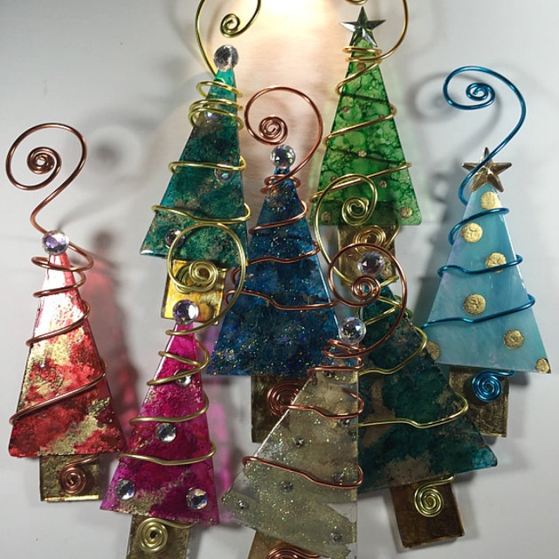 Gold Foil Swirl Christmas Tree Ornament