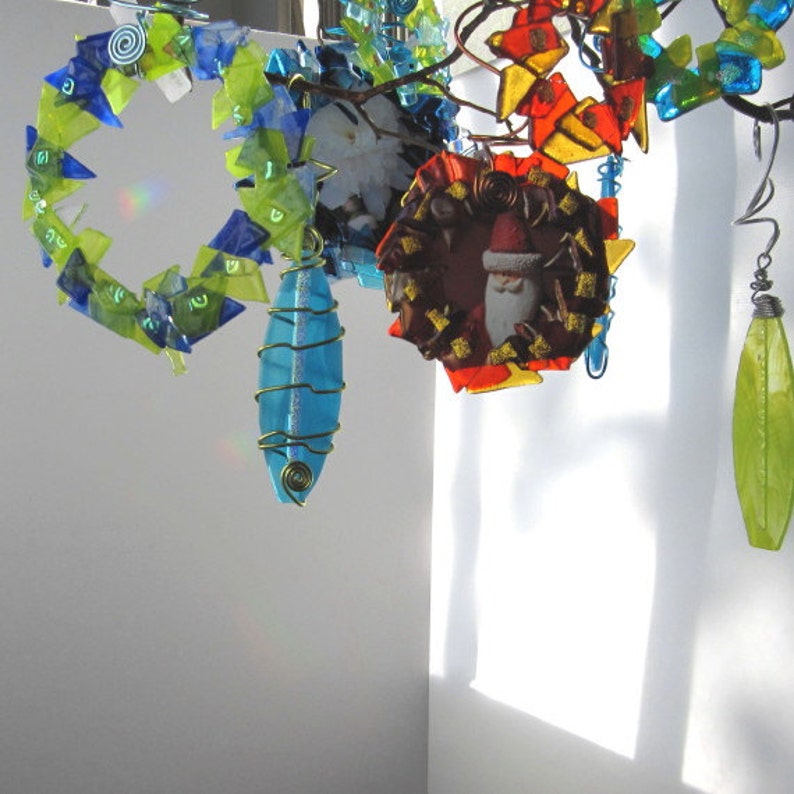 Blue Surfboard Ornament Fused Glass Swirls and Dichro Etsy