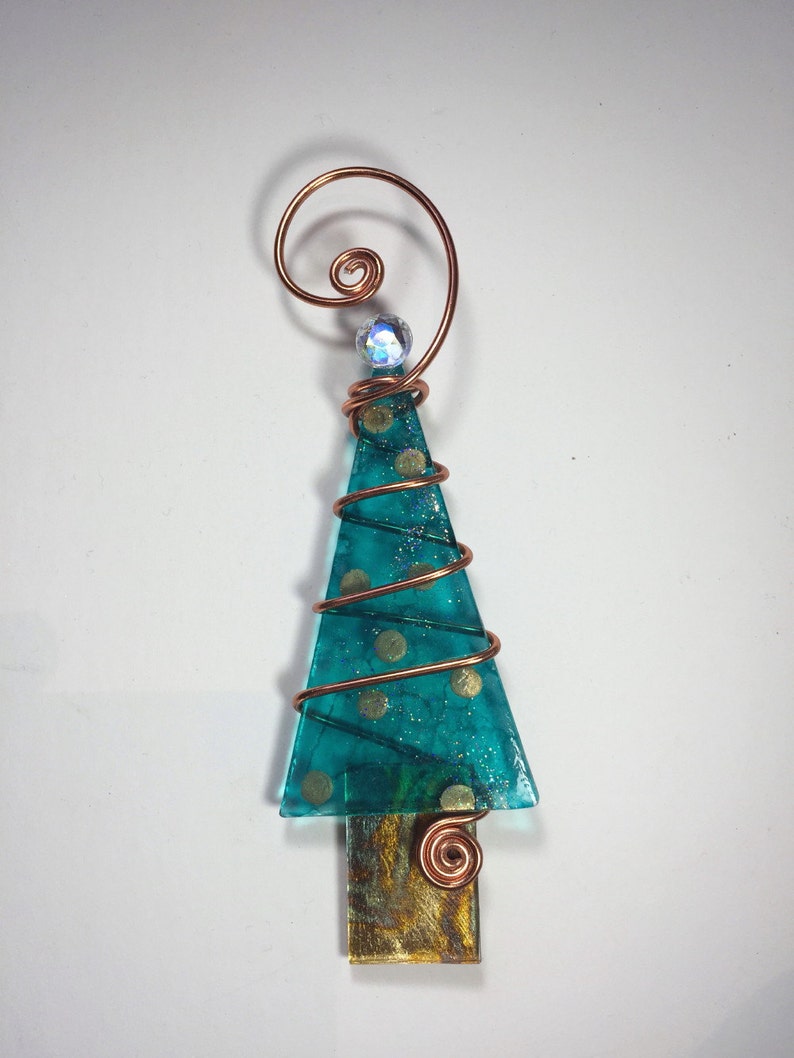 Turquoise with Gold Foil Ornaments Christmas Tree