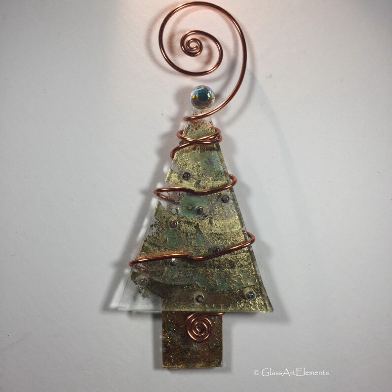 Gold Foil Swirl Christmas Tree Ornament