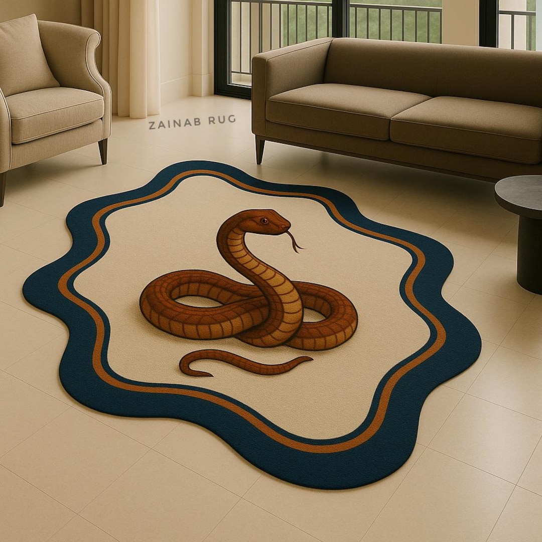 Luxury Animal Rug | Handmade Tufted Snake Rug | - Etsy