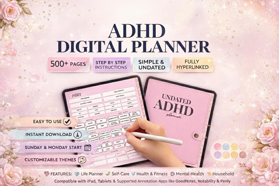 ADHD Digital Planner | Focus & Productivity Planner | Daily Weekly ...