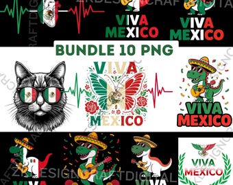 Viva Mexico PNG Bundle: Mexican Independence Day Designs (Digital Download)