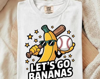 Bananas Banana PNG, Funny Banana Baseball Graphic, Banana Ball Shirt Design, Baseball Lover Mascot Clipart, Sports Fan Digital Download