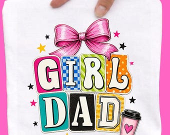 PNG de papá y niña, diseño de camiseta para padre e hija, PNG de papá de niñas, gráfico de regalo para el Día del Padre, descarga de sublimación de camisetas a juego para la familia