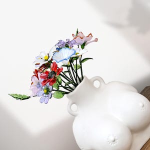 Handmade Stained Glass Flower Bouquet: Eternal Bloom Home Decor