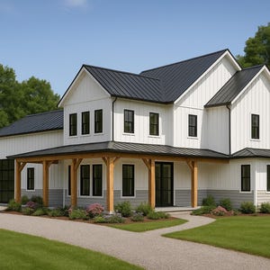 Barndominium House Plan – 4 Bed 2.5 Bath with Garage | Modern Farmhouse Floor Plans