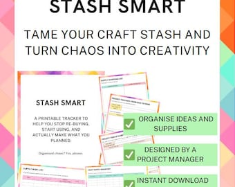 Craft Supply Inventory Printable: Project Planner, Colour-In Tracker (PDF Download A4 Bundle)