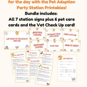 https://www.etsy.com/de/listing/621666334/ Haustier-Adoption-Party-Station-Ausdrucke - Kindergeburtstag-Aktivitäts-Bundle (Instant Download)