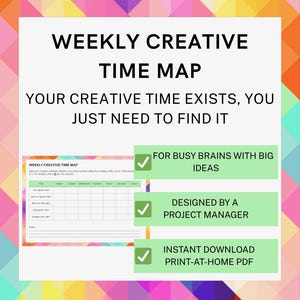 Weekly Creative Time Map Planner | Maker Schedule Worksheet (Instant Download PDF)