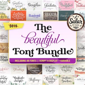 Beautiful Font Bundle--Font Bundle, Handwritten Fonts, Calligraphy Fonts, Script Fonts, Font for Cricut, Procreate Fonts, Commercial Use.