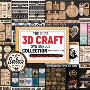 Huge Craft Laser Cut Bundle--- Laser Cut SVG Mega Bundle Engraving svg inc Files 3D laser cut SVG Family Puzzle svg