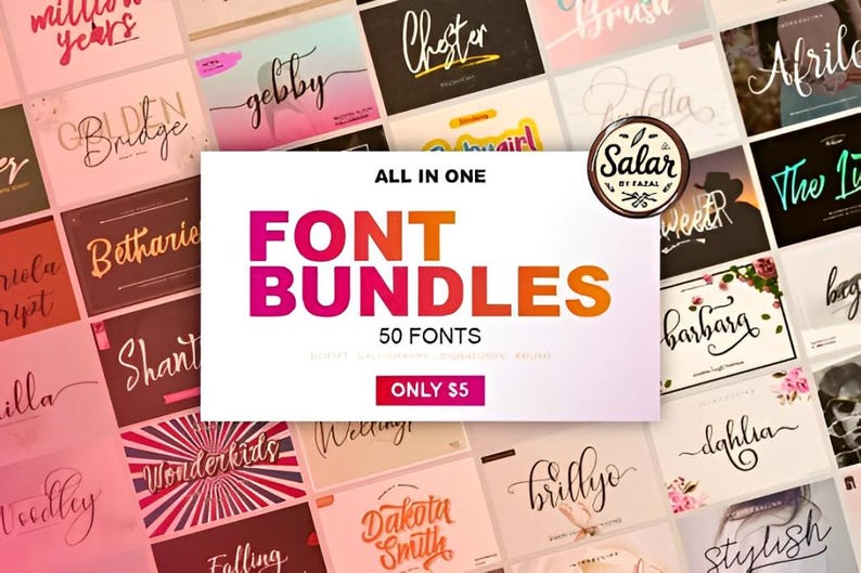 Modern Font Bundle – Serif, Cricut, Canva & Procreate Fonts - Etsy